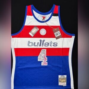 NWT RARE Chris Webber Bullets Mitchell & Ness NBA 75th Anniversary Jersey Large